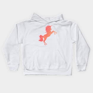 Orange Ombre Faux Glitter Unicorn Kids Hoodie